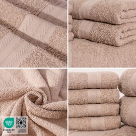 nice homeit - Set of 6 Flannels 30 x 30 cm - Mini Hand Towels for Face and Guests 100% Cotton Soft Absorbent Washable - for Bathroom, Kitchen, Makeup and Travel - Made in Italy (Rose)