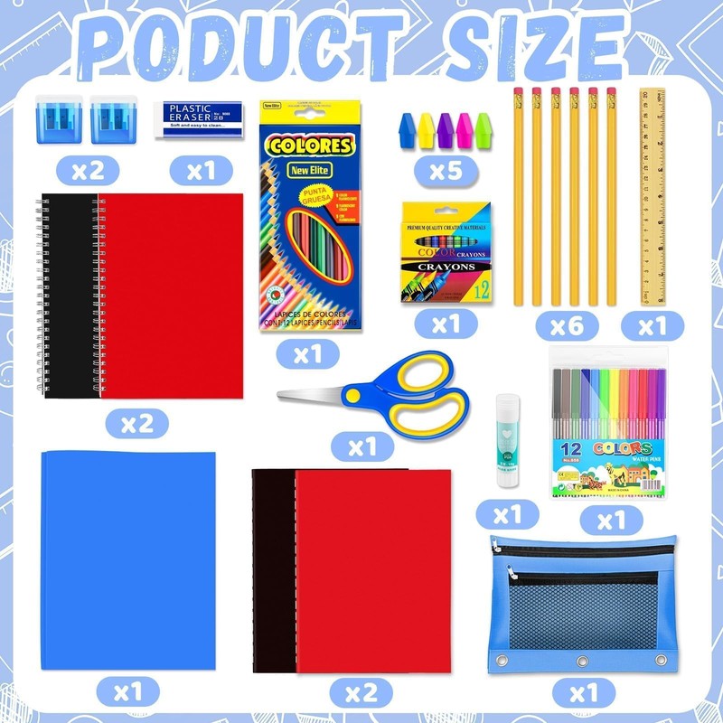Gosodeny 1 Set Back to School Supplies Kit, Stationery Set