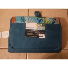 mainstays 60x70" outdoor blanket, folding stadium cushion seat, GREEN