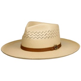 Stetson Salcott Outdoor Toyo Straw Hat Women/Men - Western Summer Cowboy with Leather Trim Spring-Summer - XL (60-61 cm) Nature