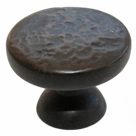 GlideRite Hardware 5080-ORB-10 Round Hammered Cabinet Knobs, 10 Pack, 1.25", Oil Rubbed Bronze