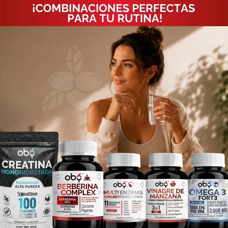 Berberina Hcl 97 1000mg Potenciada Con Piperina Y Curcuma Glucontrol