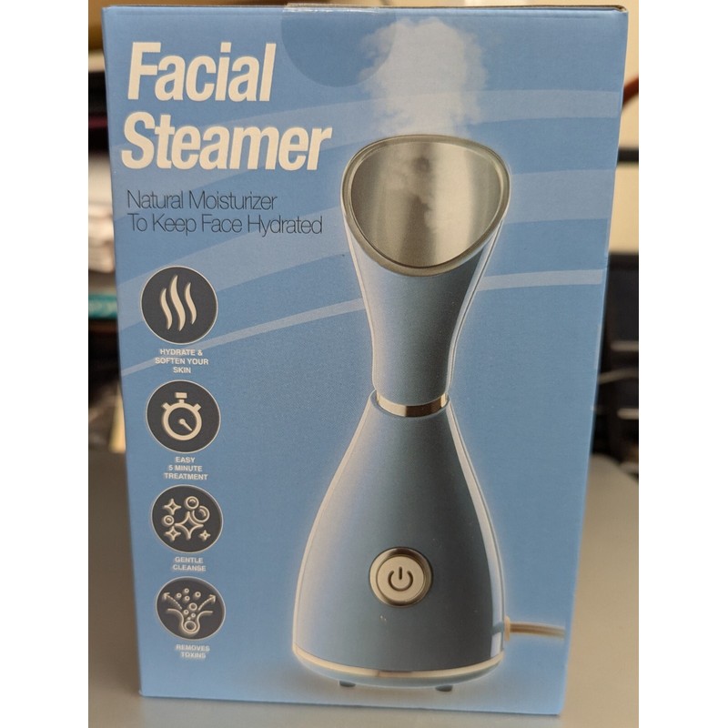 NUVOMED SPA SERIES FACIAL STEAMER NATURAL MOISTURIZER BLUE NEW IN