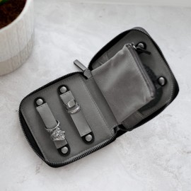 Stackers Pebble Black Compact Jewellery Roll