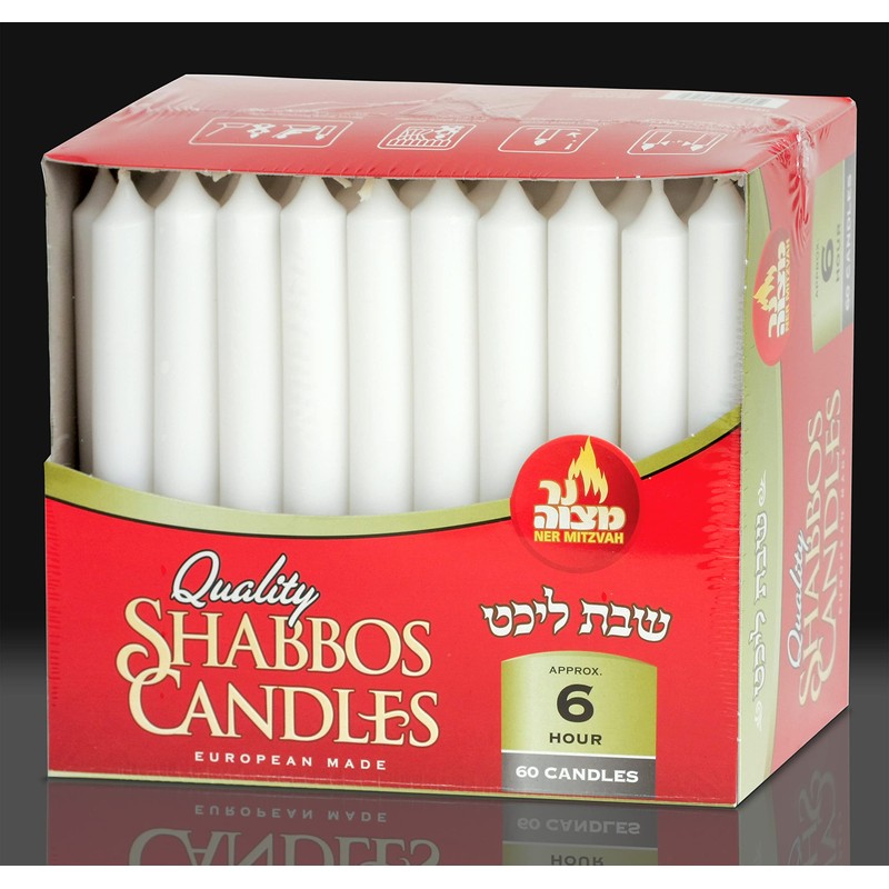 Ner Mitzvah Classic White Taper Candles – 7 Inch Candles