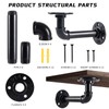 HBLYJS L-Shaped Industrial Pipe Shelf Brackets, Black Metal Wall-Mounted Floating