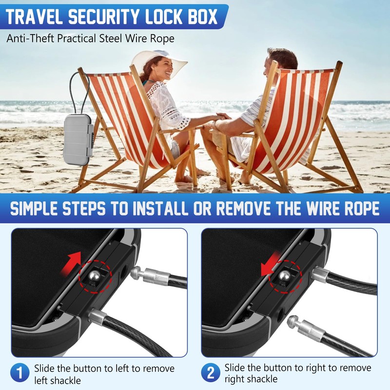 Portable Travel Safe Lock Box 4-Digit Combination Mini Safe Box,