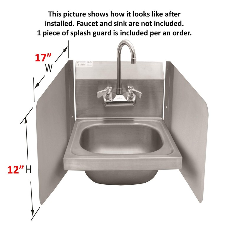 ACE Stainless Steel Wall Mount Splash Guard for Commercial Restaurant