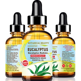 Botanical Beauty EUCALYPTUS ESSENTIAL OIL 100% PURE Natural Undiluted THERAPEUTIC GRADE ESSENTIAL OIL Soaps Candles Diffuser Face Hair Skin Nails 2 Fl.oz.- 60 ml