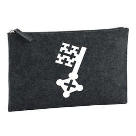 Hellweg Druckerei Kulturbeutel Soester Schlüssel Geschenk 1 Liter Charcoal Filz Soester Geschenkidee