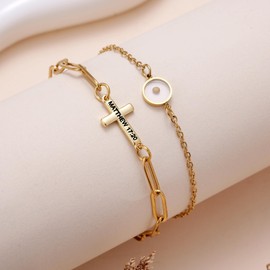 Kvekstio Mustard Seed Bracelet With Cross, Christian Jewelry Gifts for Girl, Matthew 17 20, Faith Can Move mountains, Biblical jewelry, Psalm 46:5