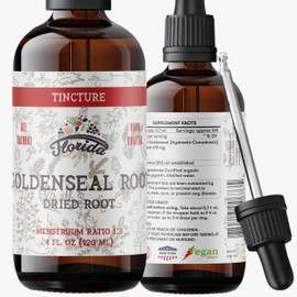Goldenseal Root Tincture, Supports Immune System, Vegan, Gluten-Free, Alcohol-Free - 4 Fl Oz