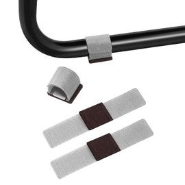 Ezprotekt 24 PCS Felt Furniture Pads with Hook and Loop Fasteners for Sled Chair Floor Protectors, Wrap-Around Felt Savers, Chair Sled Floor Glides Tubing Protectors, No Scratches No Noise (Gray)