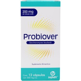PROBIOVER - Suplemento Alimenticio - Próbióticos de Levadura - Frasco con 12 Cápsulas de 200mg