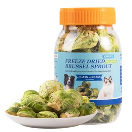 capuca Freeze Dried Brussels Sprouts Treats for Dogs & Cats - Single Ingredient Crunchy Snacks, High Fiber Digestive Health, Hairball Control (3.8oz)