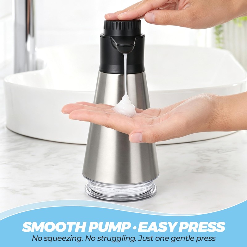 EEKEDO Stainless Steel Soap Dispenser for Hand Soap & Dish