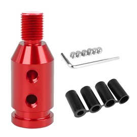 JNNJ Gear Knob Adapter, Universal Car Gear Knob Adapter for Manual Transmission M12 x 1.25, Aluminium Alloy Gear Knob Adapter for Shift Lever Without Thread (Red)