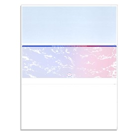 NextDayLabels - Blank Computer Checks for Laser & Ink Jet Printers, Pack of 100 Sheets (Red/Blue Prismatic Center)