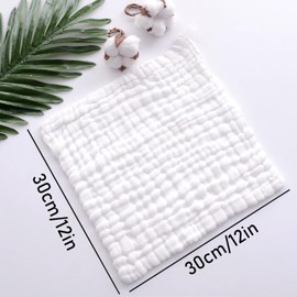 8 Pack Muslin Cloths for Baby, 12x12 Inch Muslin Cloths, 6 Layers Baby Muslins, Muslin Squares, Baby Muslins Pack, Muslin Face Cloths, Baby Wash Cloth, Baby Muslin Cloths, for Kid Baby Cleaning