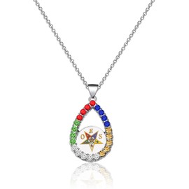 Order of The Eastern Star Sorority Gift OES Bracelet Necklace Sorority Bracelet OES Symbol Jewelry for Women Sisterhood (Necklace)