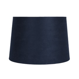 Urbanest French Drum Suede Lampshade, 14-inch by 16-inch by 11-inch, Spider Fitter, Navy Blue