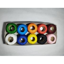 Quality Bit Crochet Cotton Thread Yarn for Knitting and Craft Making (Multicolor, Pack of 10)