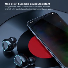 Kabellose Earbuds, Noise Cancelling, IPX7 Waterproof, Stereo Bass BT Earphone, dual Geräuschunterdrückung, mit 3000 mAh Ladecase, LED Anzeige, für Sport, Driving