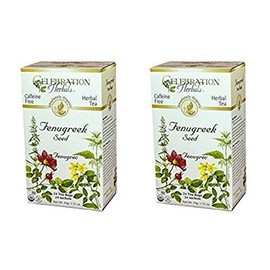 Celebration Herbals - Organic Caffeine Free Fenugreek Seed Herbal Tea - 48 Tea Bags (2 packs of 24)