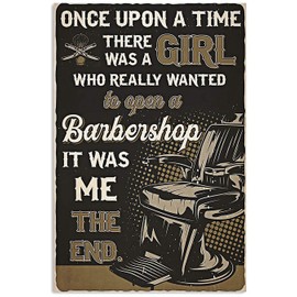 Retro Barber Shop Metal Signs A Girl Really Wanted To Open A Barbershop Plaque Tin Poster Barber Wall Decoration 12x17 Inches
