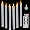 Eldnacele Flameless Flickering Taper Candles with Remote and Timer, Battery