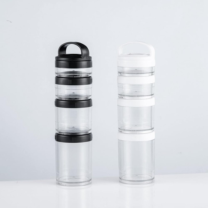 TOBEOME Stackable Snack Containers for Children and Adults, 4 Stackable
