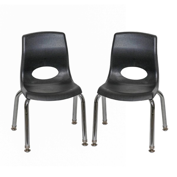 Children’s Factory MyPosture Plus 10" Chair, Black with Chrome Legs,