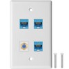 tunghey Ethernet Wall Plate 3 Port 1Port Coax,Cat 6 Wall