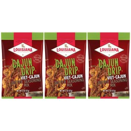 Louisiana Fish Fry Cajun Drip Viet-Cajun Butter Seasoning Mix - Seasoned Butter Sauce for Seafood - 2 oz. Bag (Pack of 3) - Just Add Butter and Toss with Seafood - Add a Burst of Flavor to Your Boiled Seafood with Cajun Drip