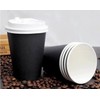 HOT BARGAINS, 50 X 8oz Black Insulated Takeaway Disposable Double