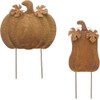 FRANK FLECHTWAREN Autumn stake pumpkin, set of 2, metal, rust
