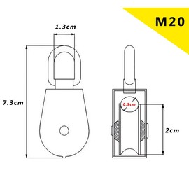 Lissey Pulley Swivel Stainless Steel Rope Pulley Wire Pulley Indoor Outdoor Cargo Transport Climbing Construction Construction (M20-6 Pack)