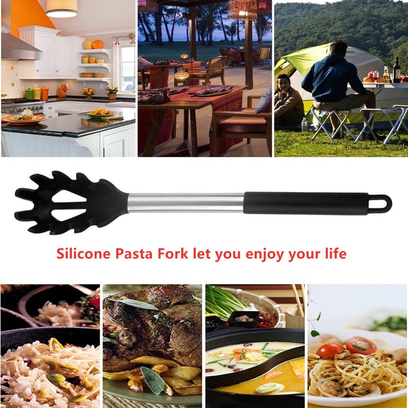 JXJYZLN Silicone Pasta Fork,Spaghetti Spoon Kitchen High Heat Resistant Noodle