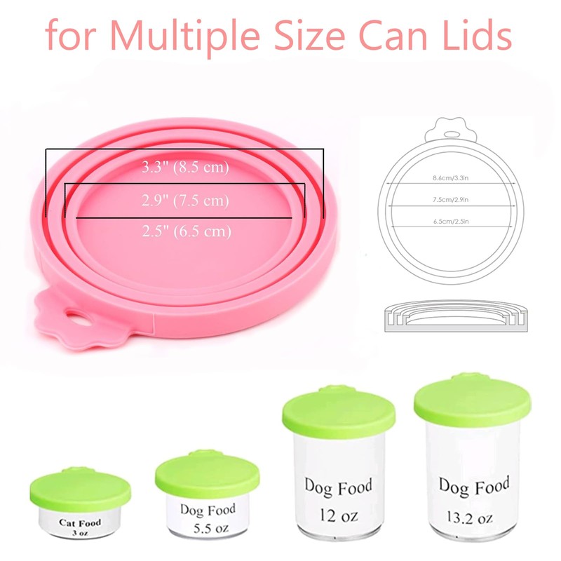 Giozoc 4 Pack Pet Food Can Cover Silicone Can Lids