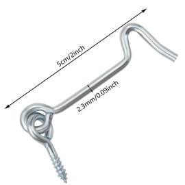 yeabwps 8 Pcs 2 inches Cabin Hook Eye Latch Gate Door Swivel Window Door Hook with Mounting Screws (Sliver, 2 inches)