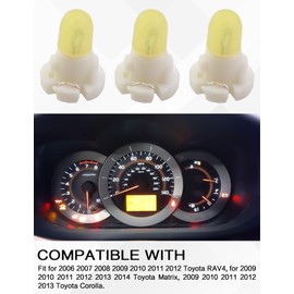 3PCS Air Conditioner Heater Control Back-light Bulb With White Socket, Fit for Toyota RAV4 2006-2012,Matrix 2009-2014,Toyota Corolla 2009-2013, Replace 90010-01122 9001001122