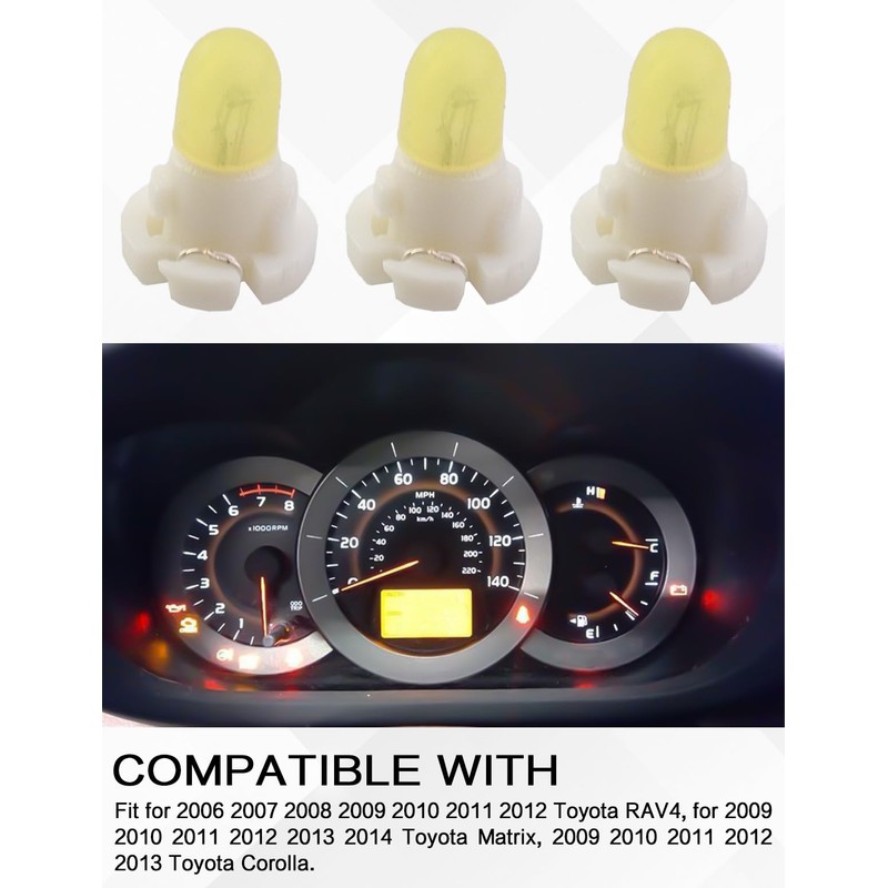3PCS Air Conditioner Heater Control Back-light Bulb With White Socket,