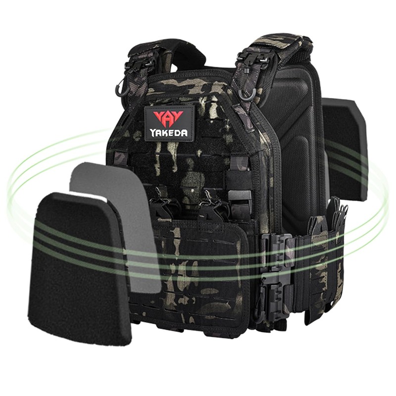 YAKEDA Tactical Vest for Men 1000D Nylon Quick Release Laser-Cutting