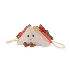 Apricot Lamb Delicious Sandwich Plush Purse Shaped Crossbody Bag for Kids and Teen Girls Boys, Stuffed Animal Shoulder Satchel Bag, Kids Fashion Handbags, 10 Inches