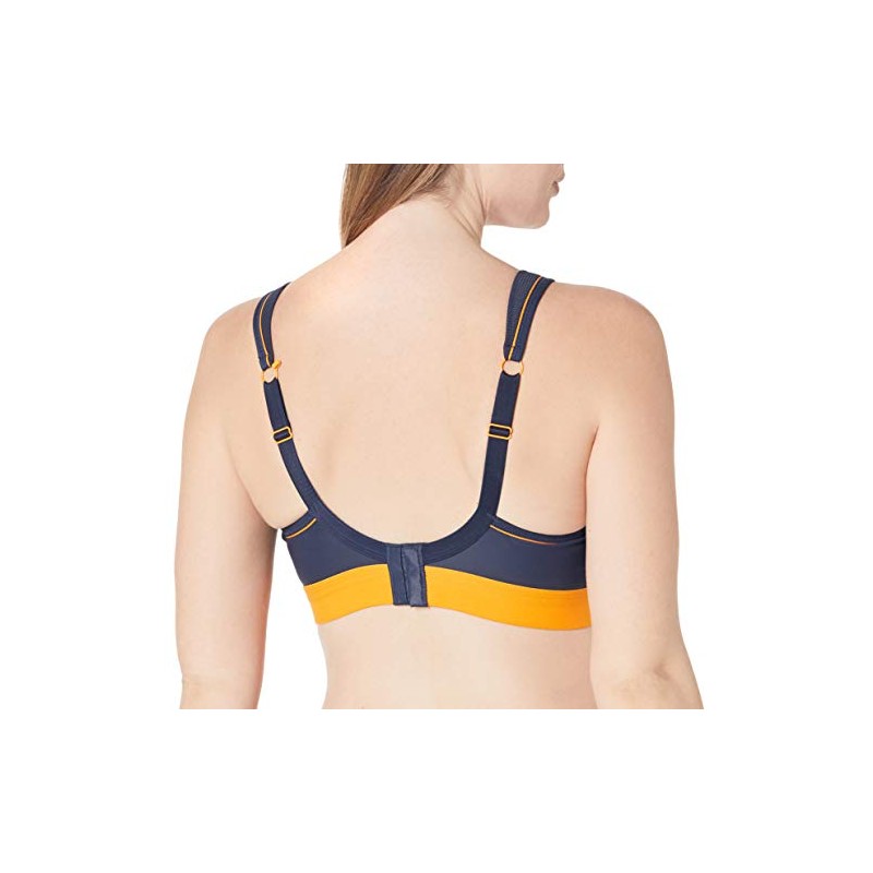 Panache Women's Non-Wired Sports Bra, Navy Orange, 38B