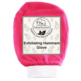 Natural Elephant Exfoliating Hammam Glove - Face and Body Exfoliator Mitt 5 and 10 packs (2 Pink, 1 Black, 1 Teal, 1 Lilac (Pack of 5))