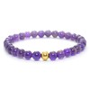 Echtes Amethyst Edelstein Armband mit 6mm Perlen - verschiedene Längen