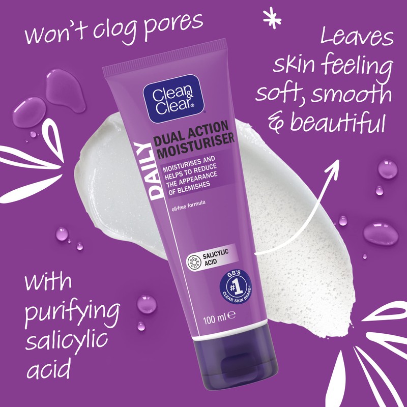 Clean & Clear Clean & Clear Dual Action Moisturiser, 100ml