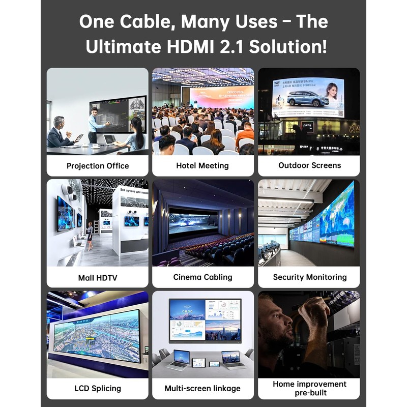 YSerendept HW Series CL3 Cable de fibra óptica HDMI 2.1