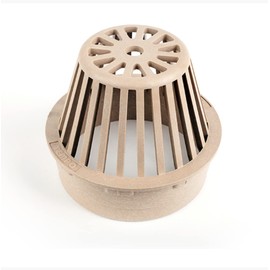 Premium USA Made 6" Inch Outdoor Round Atrium Drain Grate Cover - Fits 6" Inch Sewer & Drain Pipe/Fittings, Also Fits Triple Wall Pipe & Corrugated Landscape Pipe 6" (TAN)